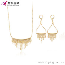 63609 Xuping gold plated jewelry sets wholesale  fashion 18k elegant earring and necklace gold plated jewelry sets